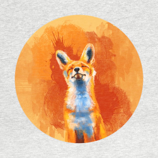 Happy Fox - Orange Illustration by Flo Art Studio